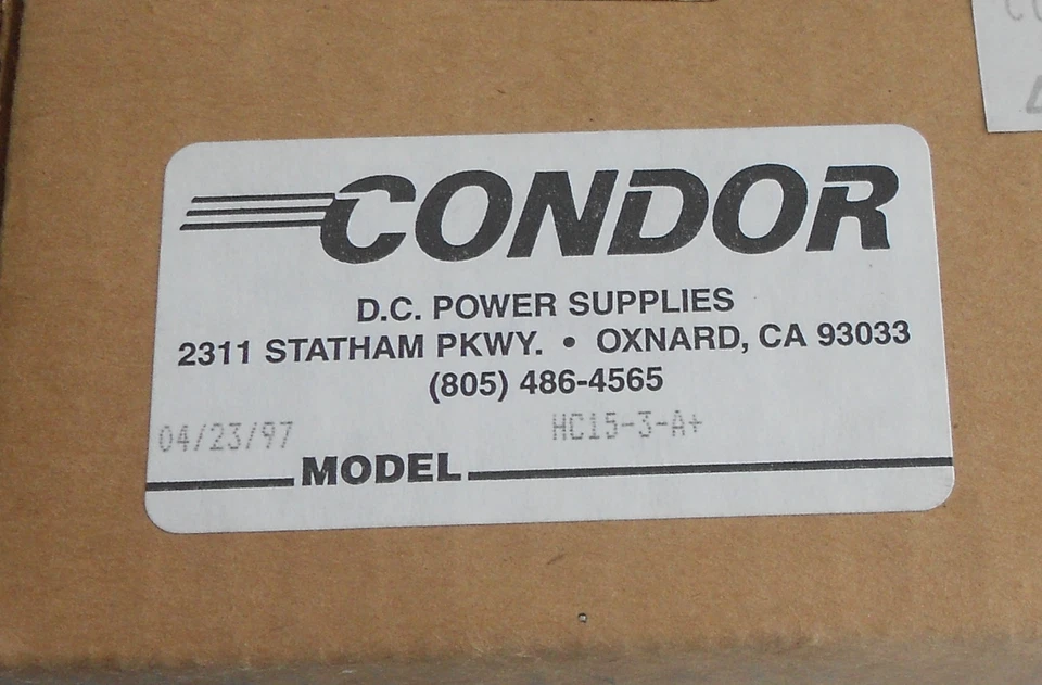 CONDOR D C POWER SUPPLY 230V INPUT MODEL NO. HC15-3-A+ / POWER SUPPLY - Image 3 of 3