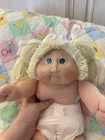 Vintage 1984 Cabbage Patch Doll Blonde Hair Blue Eyes Hard To Find Outfit Girl