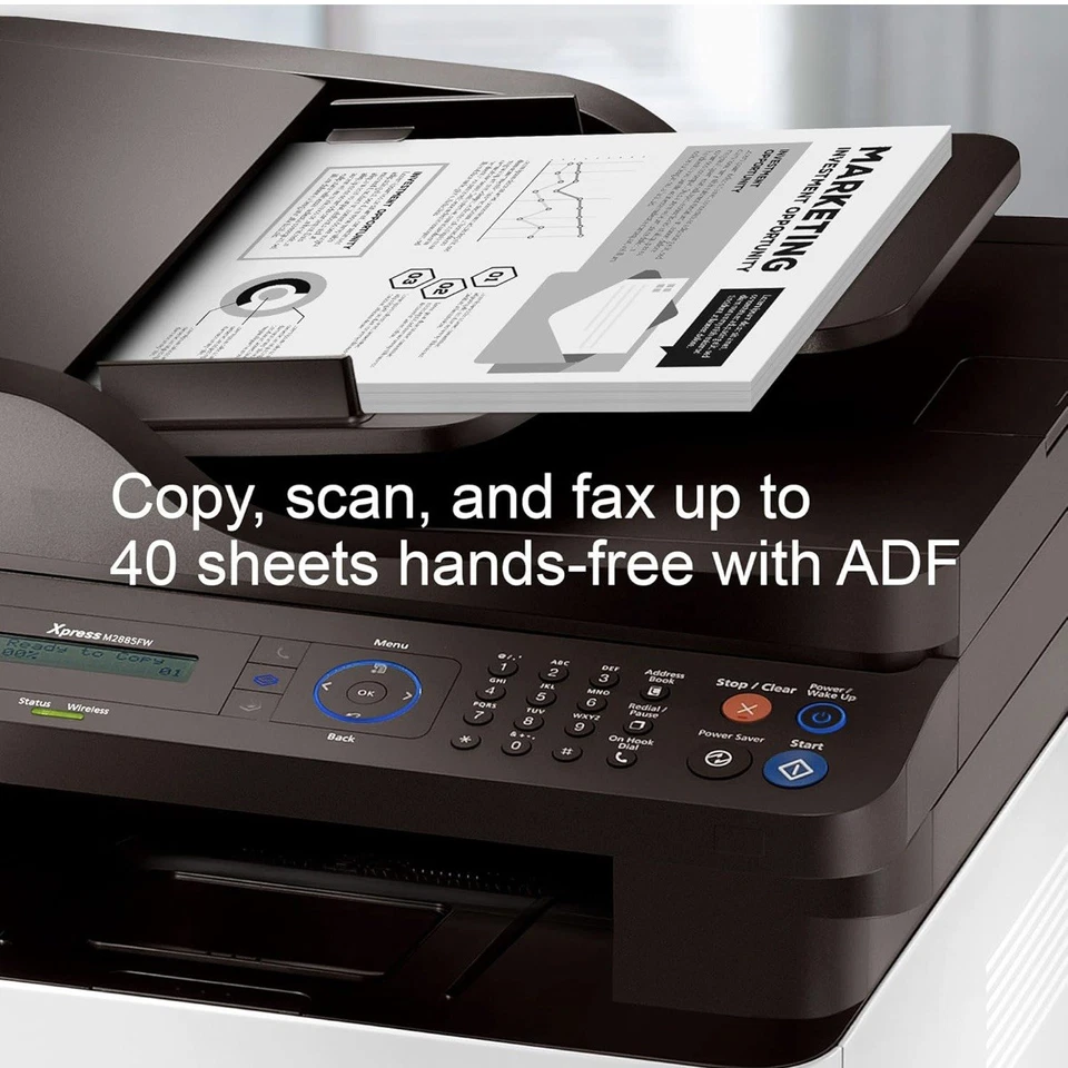 Impresora láser monocromática inalámbrica Samsung Xpress M2885FW escaneo/copia/fax NFC WiFi Foto 3 de 4