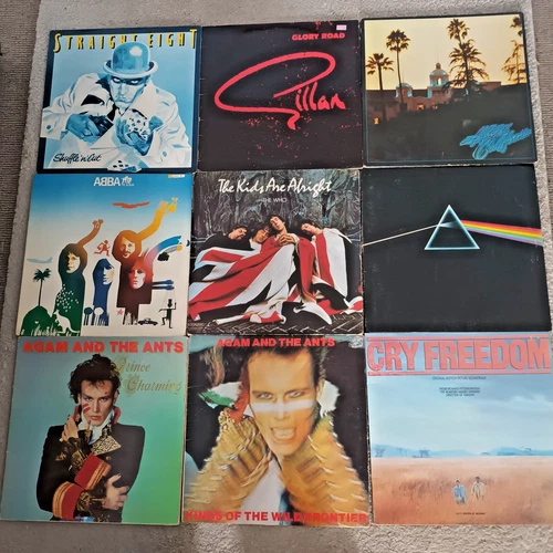 JOB LOT OF 30 VINYL RECORD ROCK/POP LP'S MOSTLY 1970/80'S EAGLES WHO ABBA GILLAN