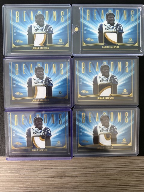 Lamar Jackson 2025 Panini Luminance Beacons 4 Color Patch /50 Ravens 6 Available
