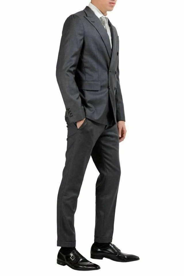 Traje de Hombre Dsquared2 "Napoli" Doble Pecho Gris 100% Lana US 38 IT 48 Foto 2 de 4