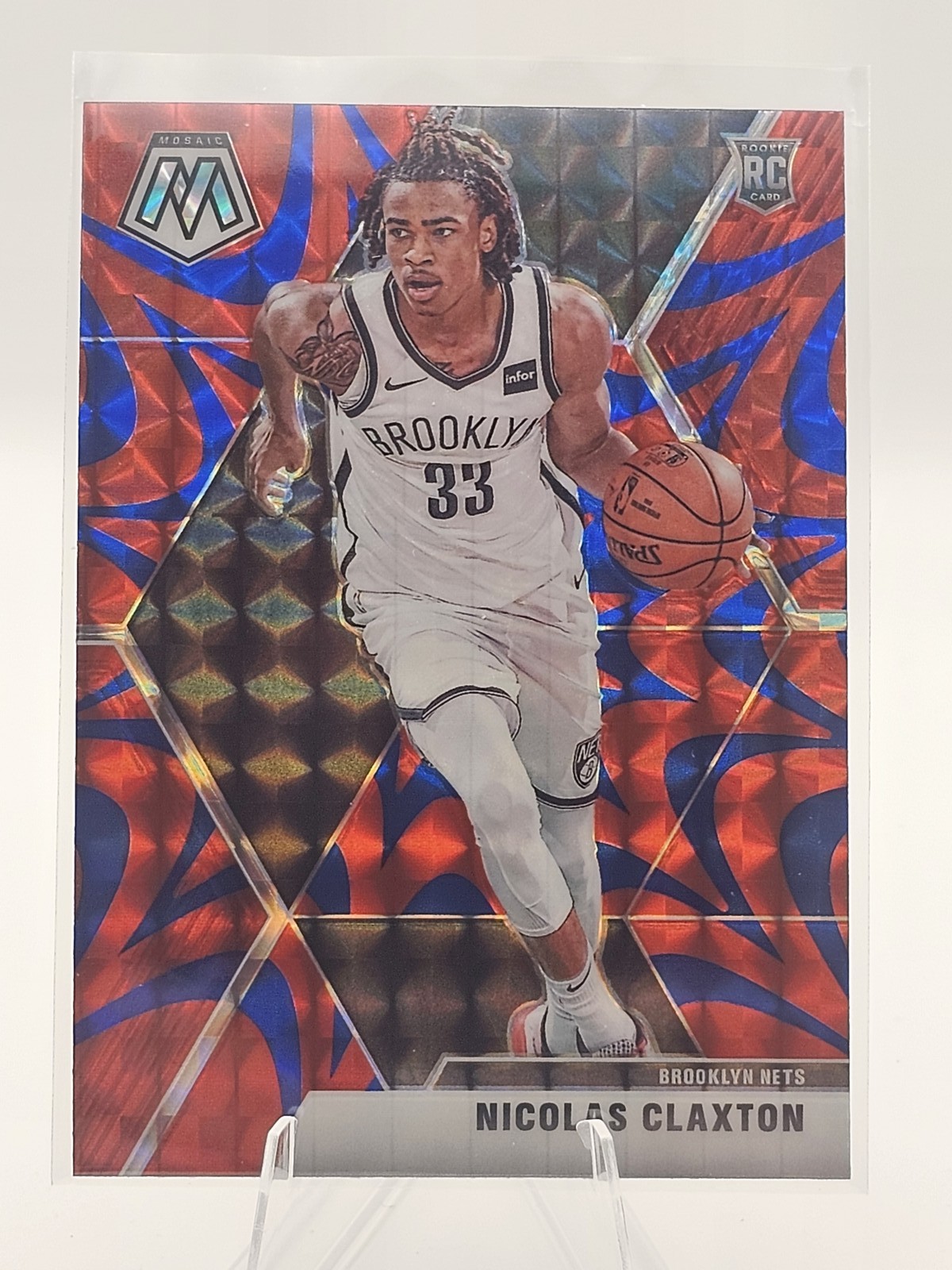 2019-20 Panini Mosaic #236 Nicolas Claxton Reactive Blue