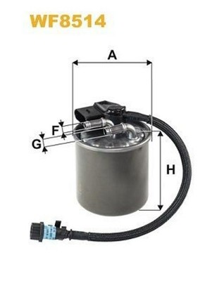 Kraftstofffilter WIX FILTERS WF8514 passend für MERCEDES-BENZ V-Klasse (W447)