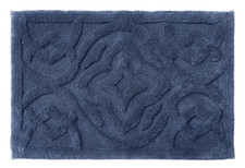 WelHome Bath Rug Blue Tufted Cotton 24" X 36" Sculpted Plush Absorbent NEW