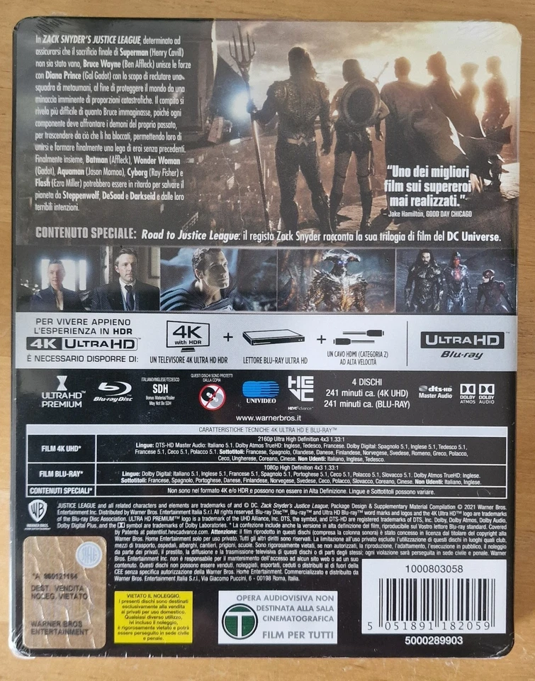 Zack Snyder’s Justice League 4K UHD + Blu-Ray Limited Steelbook NEU Snyder Cut - Bild 2 von 2