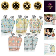 10 Pack Reusable Baby Food Pouches   Eco-Friendly Squeeze for On-the-Go Feeding