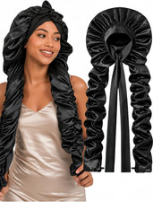 Double Layer Slik Like Satin Bonnet, 33-43" XXL Bonnet for Braids Long Hair