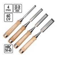 Stechbeitel-Satz Holzheft 4Er Set Stecheisen Drechseln Holzbeitel Beitel