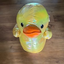Jumbo 24 inch Easter Rubber Duck Metallic Yellow Plush Stuffed Animal New