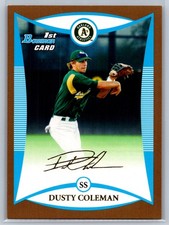 Dusty Coleman 2008 Bowman Draft Picks & Prospects 1st Bowman Gold #BDPP46