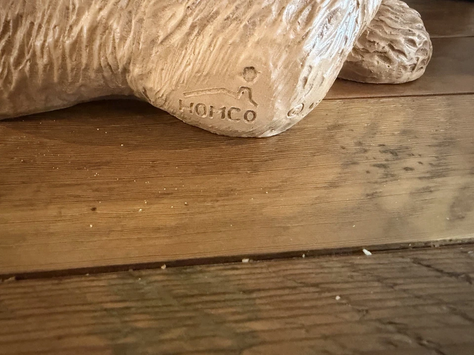 Vintage 1985 Homco Heavy Resin Teddy Bear Figurine Door Stop Garden Statue 11” - Image 3 of 3