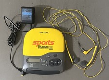 Sony Discman D-451SP Sports ESP CD Player Yellow, Power Cord, Headphones