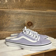 New Vans Old Skool Mule Purple Lavender White Sneakers Slip-On Shoes Womens 10.5