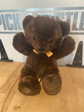 Dakin Teddy Bear Fun Farm Plush 1986 Chocolate Brown VTG Korea Vintage 12  Soft