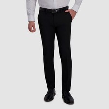 Haggar JMH Men's Black 4-Way Stretch Slim Fit Flat-Front Suit Pants Size 32W 30L