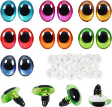 28pcs Plastic Safety Eyes with Washers Mixed Colors Oval 13 x 18mm Stuffed An...