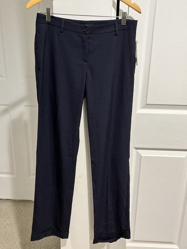 Pantalones de vestir Theory para mujer SHONNA Poet color noche profunda lana con puños nuevos con etiquetas talla 4 - Imagen 1 de 15