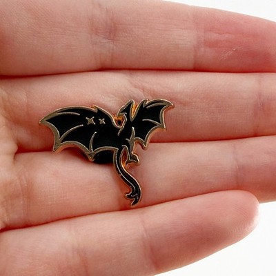 Mini Black Flying Dragon Enamel Pin