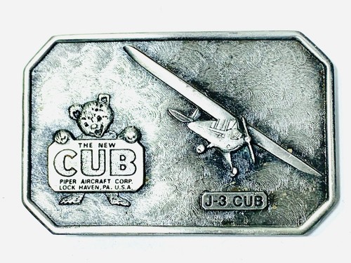 1975 J-3 The New Cub Piper Aircraft Corp Belt Buckle Piper air plane