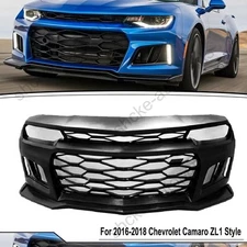 Front Bumper Grille Set with Lip For 2016-2018 Chevrolet Camaro ZL1 Style