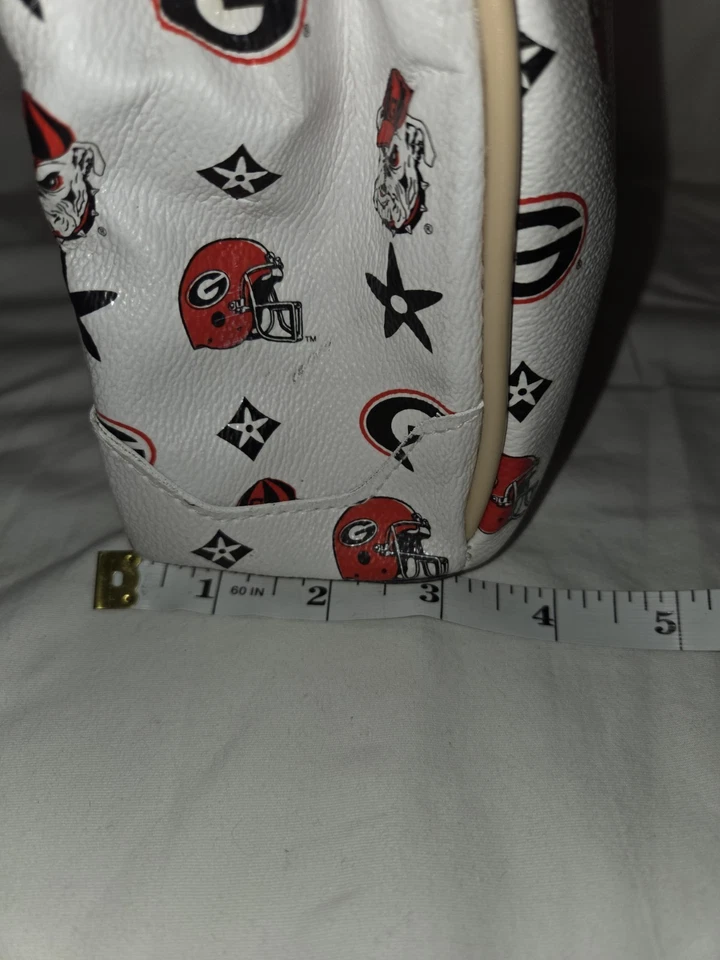Cartera blanca Georgia Bulldogs con soporte para teléfono celular y bloqueo varios bolsillos Foto 4 de 4