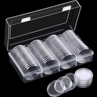 100pcs Coin Capsule Holder for 2.5$ Quarter Eagle&3 Cent Nickel Dime Storage Box