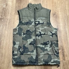 Ecko Puffer Vest Mens Medium Green Camo Vintage Retro Streetwear 90s