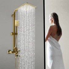 Shower Faucet System Set Rainfall Shower Head with Handheld Spray Mixer Tap