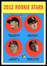 2012 Topps Heritage Drew Pomeranz / Reed / Liddi / Michael Taylor Rookie #253