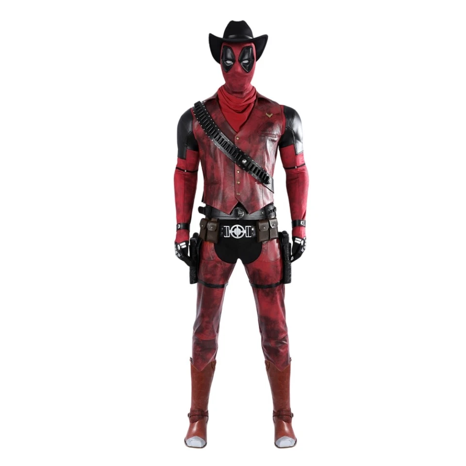 Xcoser Deadpool 3 Wade Wilson Vaquero Deadpool Juegos con disfraces Mono Conjunto completo Foto 2 de 4