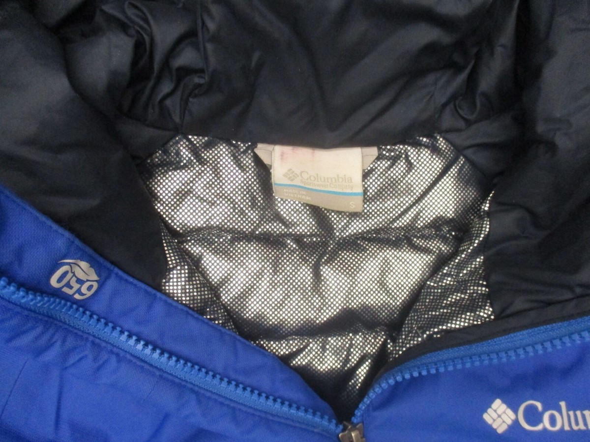 Columbia OMNI-TECH 650 Size S Men 100% Nylon Blue Down Feather