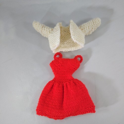 Vintage Barbie Winterkleidung 15-teiliges Set - Strickmantel Pullover Hose Rock Kleid - Bild 16 von 22