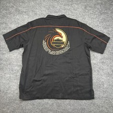 Harley Davidson Shirt XL Mechanic Garage Button Down Front Black Short Sleeve