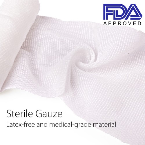 4'' Gauze Roll Bandage Sterile Stretch Medical Tape First Aid Wound Care 24 Pack - Picture 4 of 12