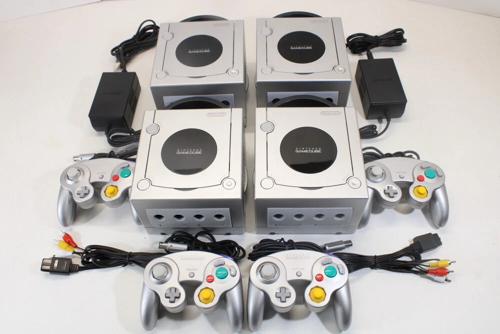 Nintendo GameCube Platinum Silver GC Console Bundle PLAY US Region Games WORKING