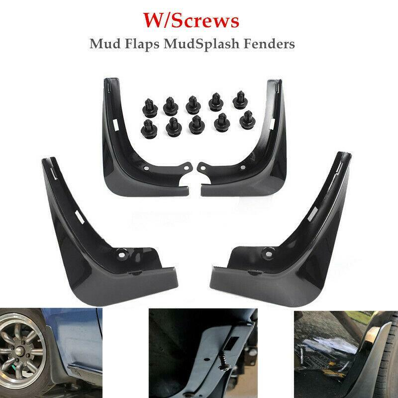 4PCS/Set Solid Plastic Mud Flaps MudSplash Fenders Mudcover W/Screws Universal