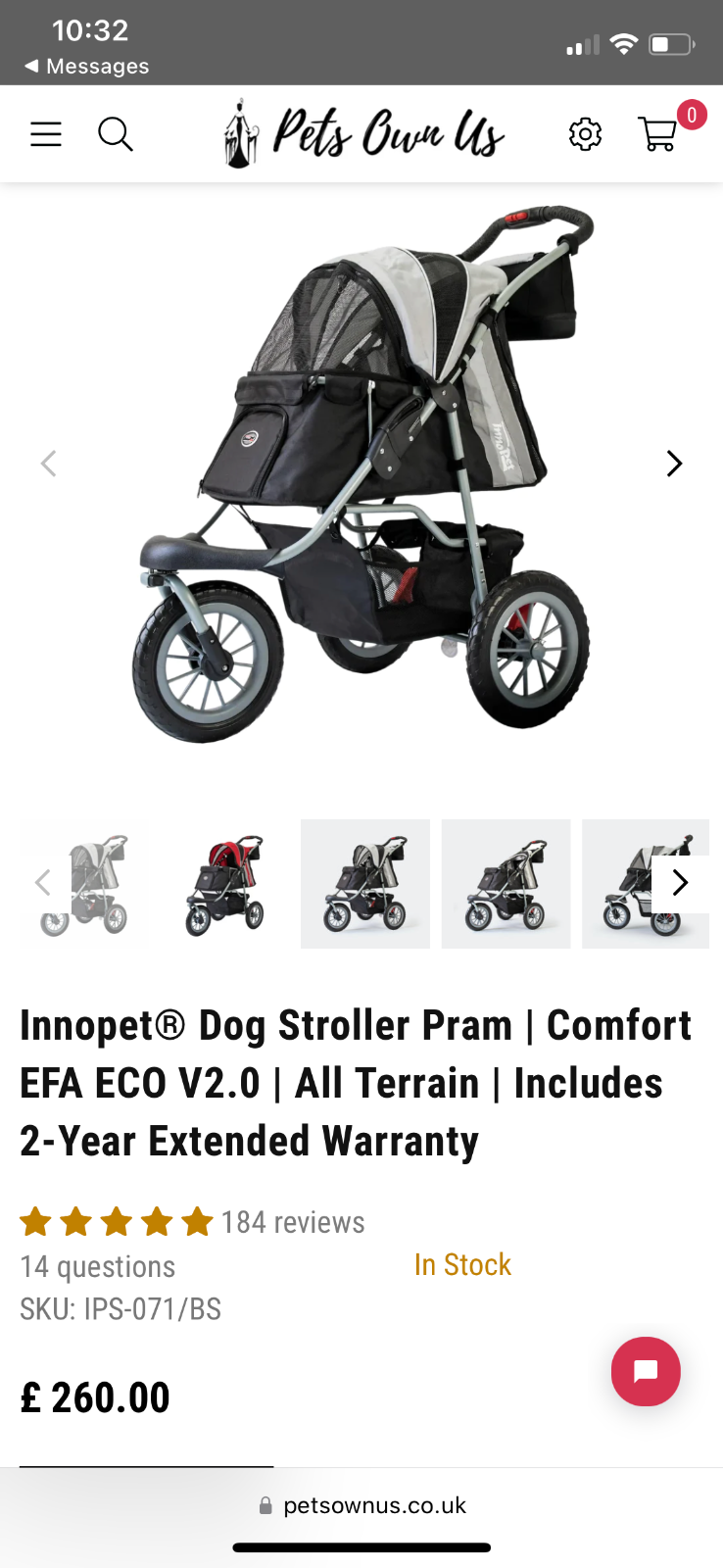 Innopet Comfort EFA ECO Dog Stroller v2.0 weight of up to 25 kg