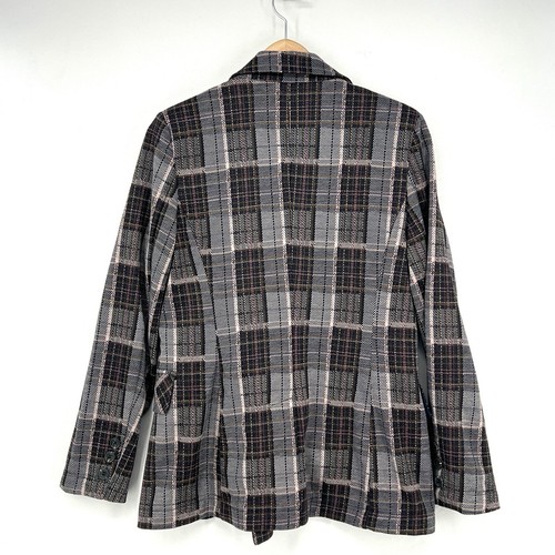 Avec Les Filles Anthropologie Knit Oversized Blazer Plaid Jacket Size S Academia - Picture 2 of 9