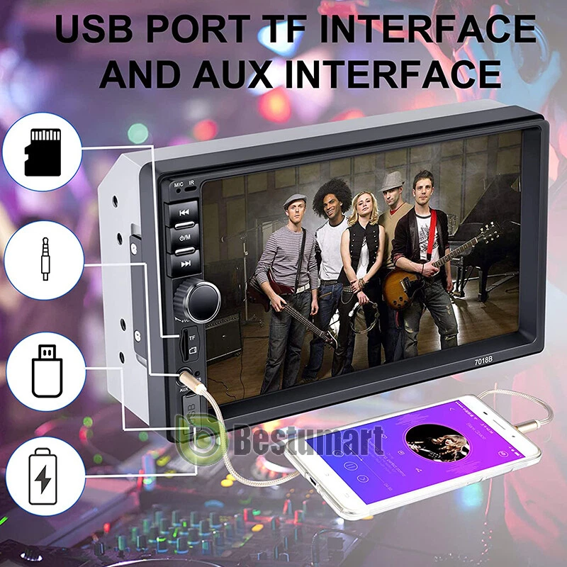 Radio Estereo De Pantalla Para Coche Carro GPS WiFi Tactil Doble Din 蓝牙 7 — 第 4/4 张图片