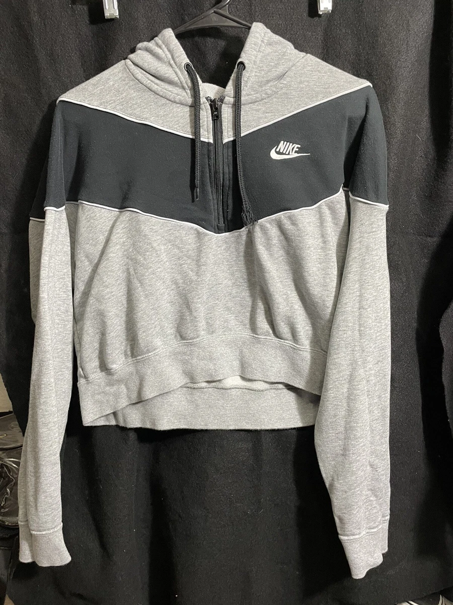 Grey cropped nike hoodie sale