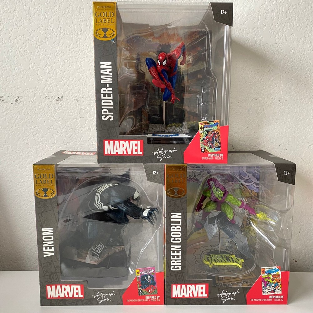 McFarlane Toys Marvel Venom Green Goblin Spiderman Autograph Series Bundle