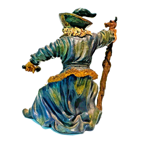 Wizard Warlock with Crystal Ball Orb Statue Figurine Sculpture Fantasy Rare - Picture 3 of 6
