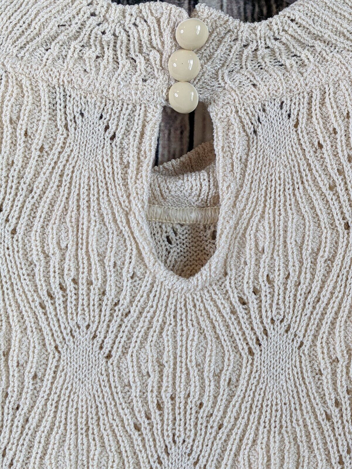 St. John Sweater Womens M Ecru Cable Knit Shell K… - image 5