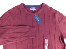 Club Room Mens Designer Red Plum Cotton Crewneck Sweater XL NEW 50