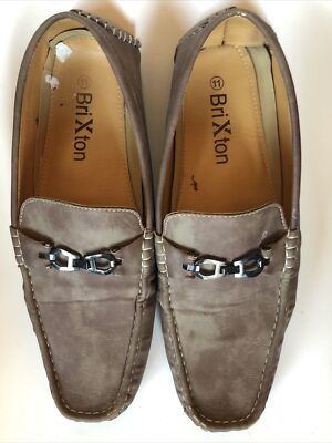 Men’s Brown Suede Brixton Driving Loafers Size 10 Brand New In Box! Preppy Mens Brixton Leather Driving Casual Moccasin Slip on Loafers  main image 2