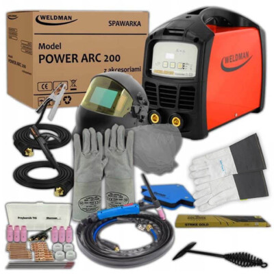 Weldman  Power ARC 200 Schweißgerät IGBT MMA 200amp 230V E-Hand WIG LIFT SET