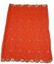 Vintage Dupatta Chiffon Georgette Floral Embroidered Long Stole Wrap scarf Hijab