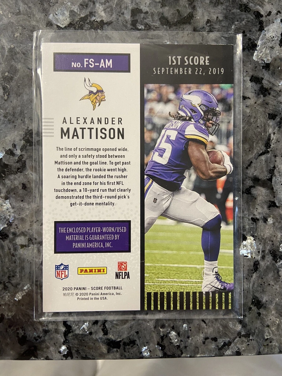 2020 Score Football 1st Score Alexander Mattison Jersey Patch