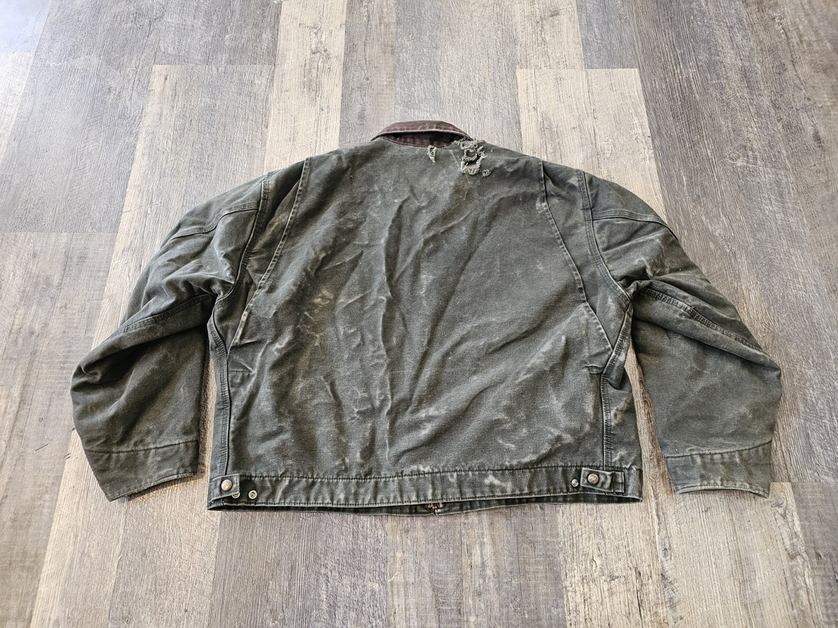 Carhartt Detroit Jacket J97 Moss Green Blanket Lined Canvas Carhartt Detroit Jacket J97 Moss Green Blanket Lined Canvas